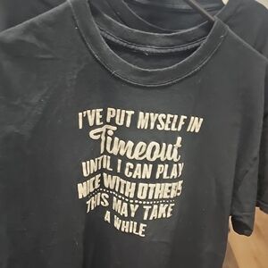 Black Graphic T-Shirt with White Text